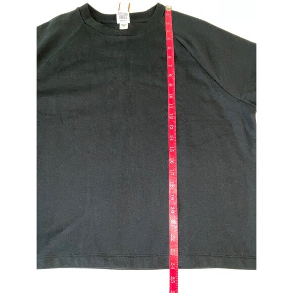 Victoria's Secret PINK Black Short Sleeve Cropped Sweatshirt size LARGE, NEW - Picture 5 of 7